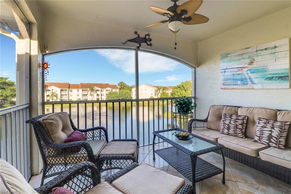 Lanai with western lake view