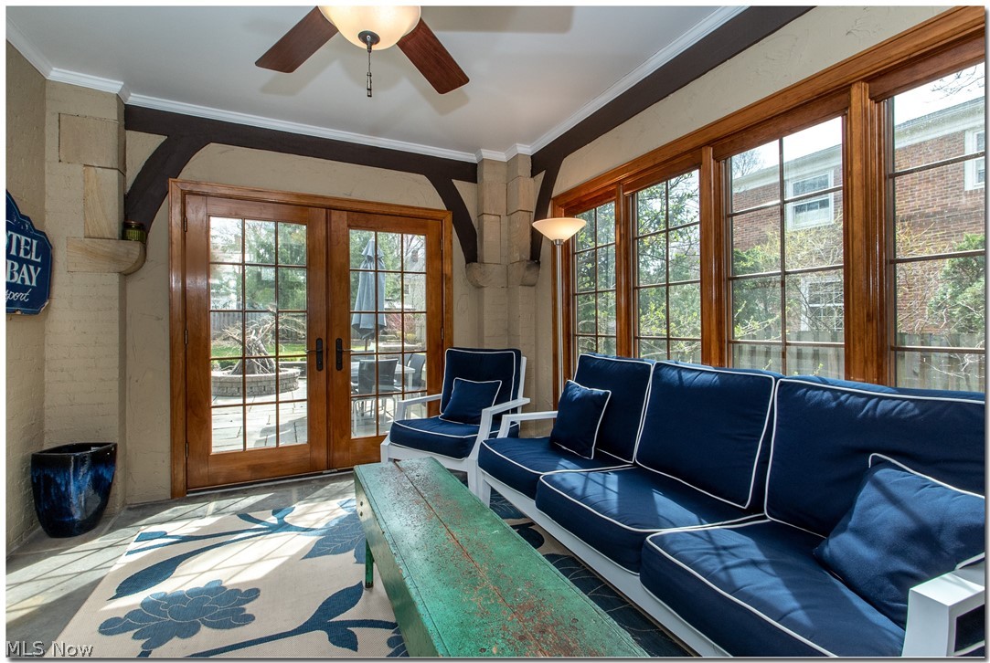2993 Fontenay Road Cleveland, OH 44120 - Photo 17 of 35 Outstanding Sun Room with French Doors leading to outdoor living space.