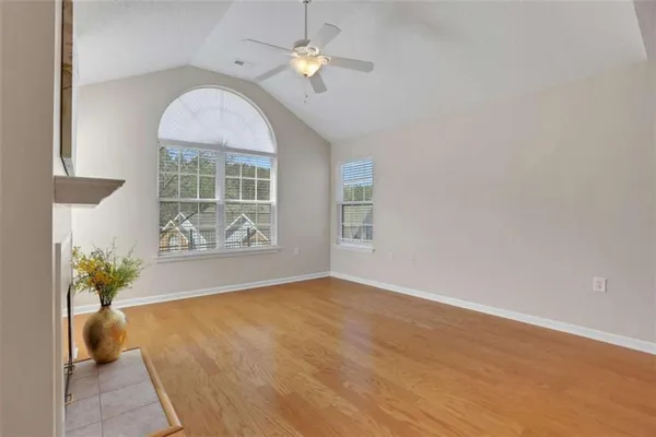 a view of an empty room and window