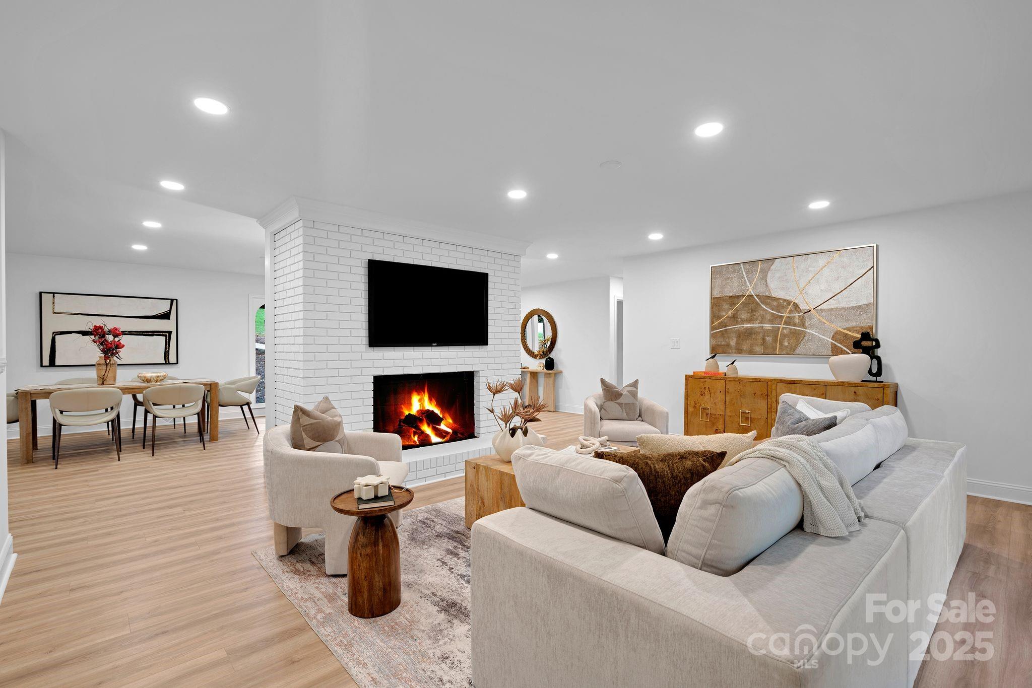 3200 Highview Road Charlotte, NC 28210 - Photo 17 of 48 a living room with furniture and a fireplace
