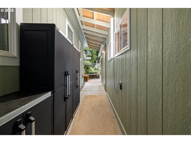 a view of balcony with furniture