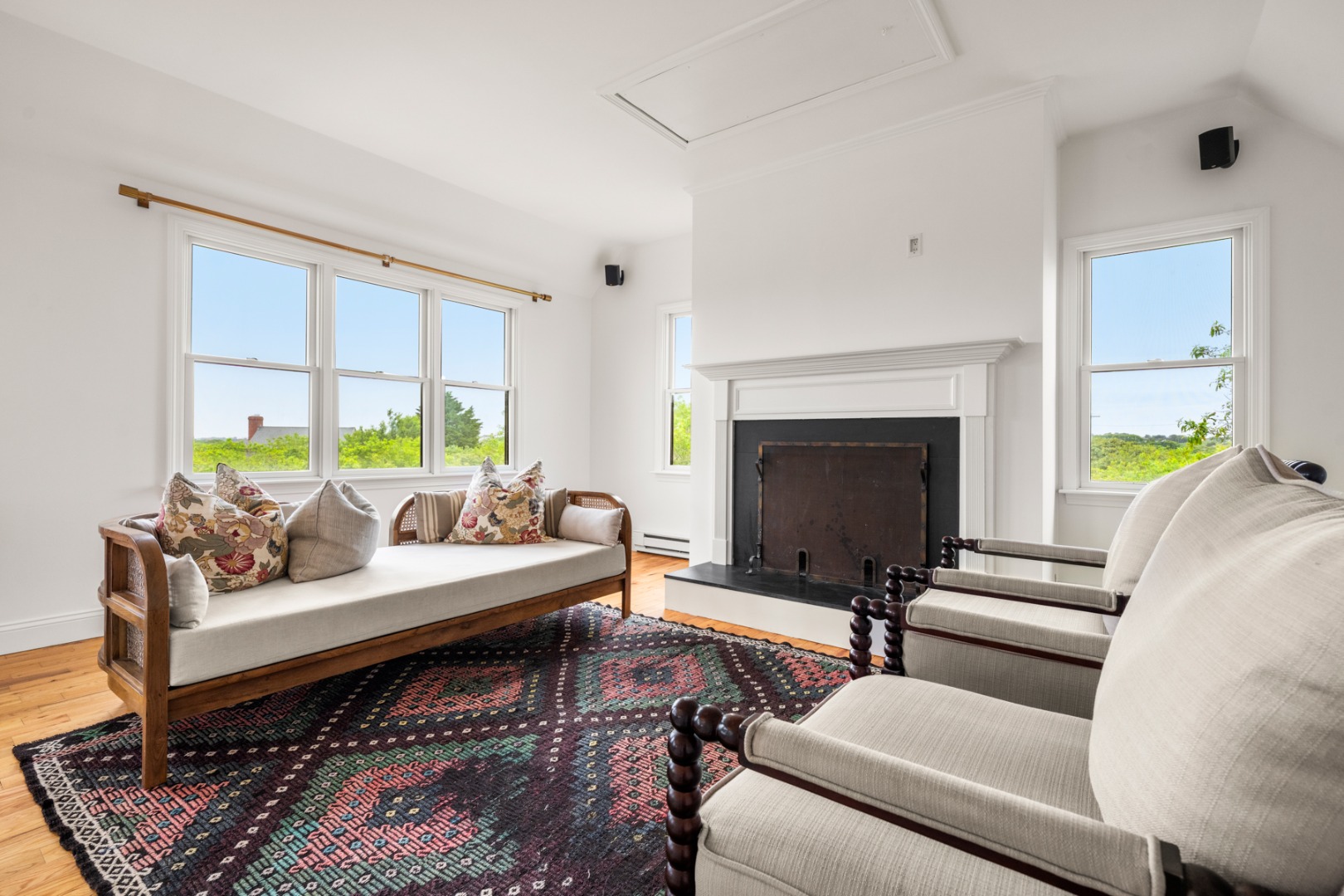 4 Berkley Street Nantucket, MA 02554 - Photo 19 of 47 a living room with furniture and a fireplace