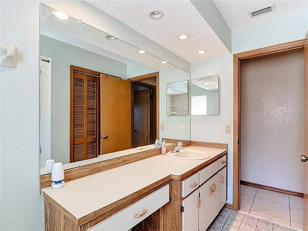 5066 Woodbine Street Spring Hill, FL 34608 - Photo 51 of 59 a bathroom with a sink and a mirror