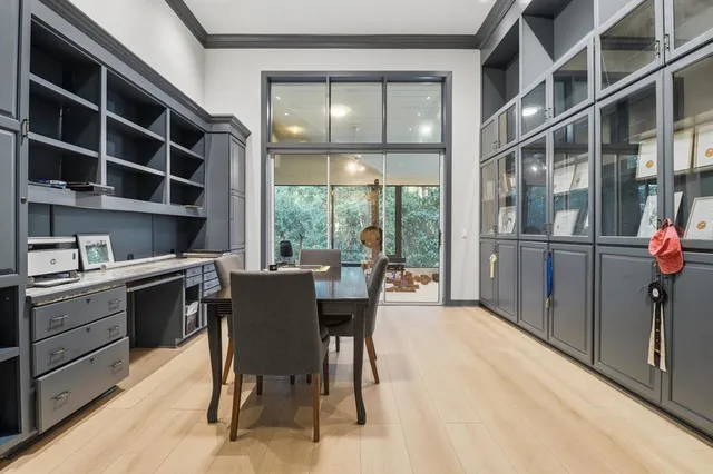 a view of a lake with a house in the background