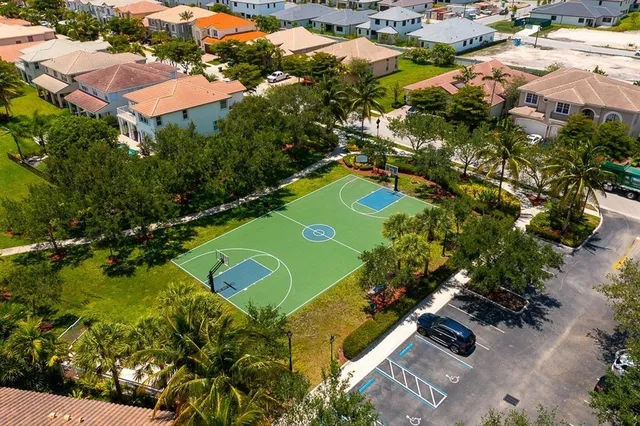an aerial view of a house