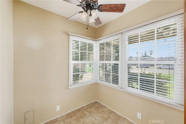 a view of a livingroom with a large window