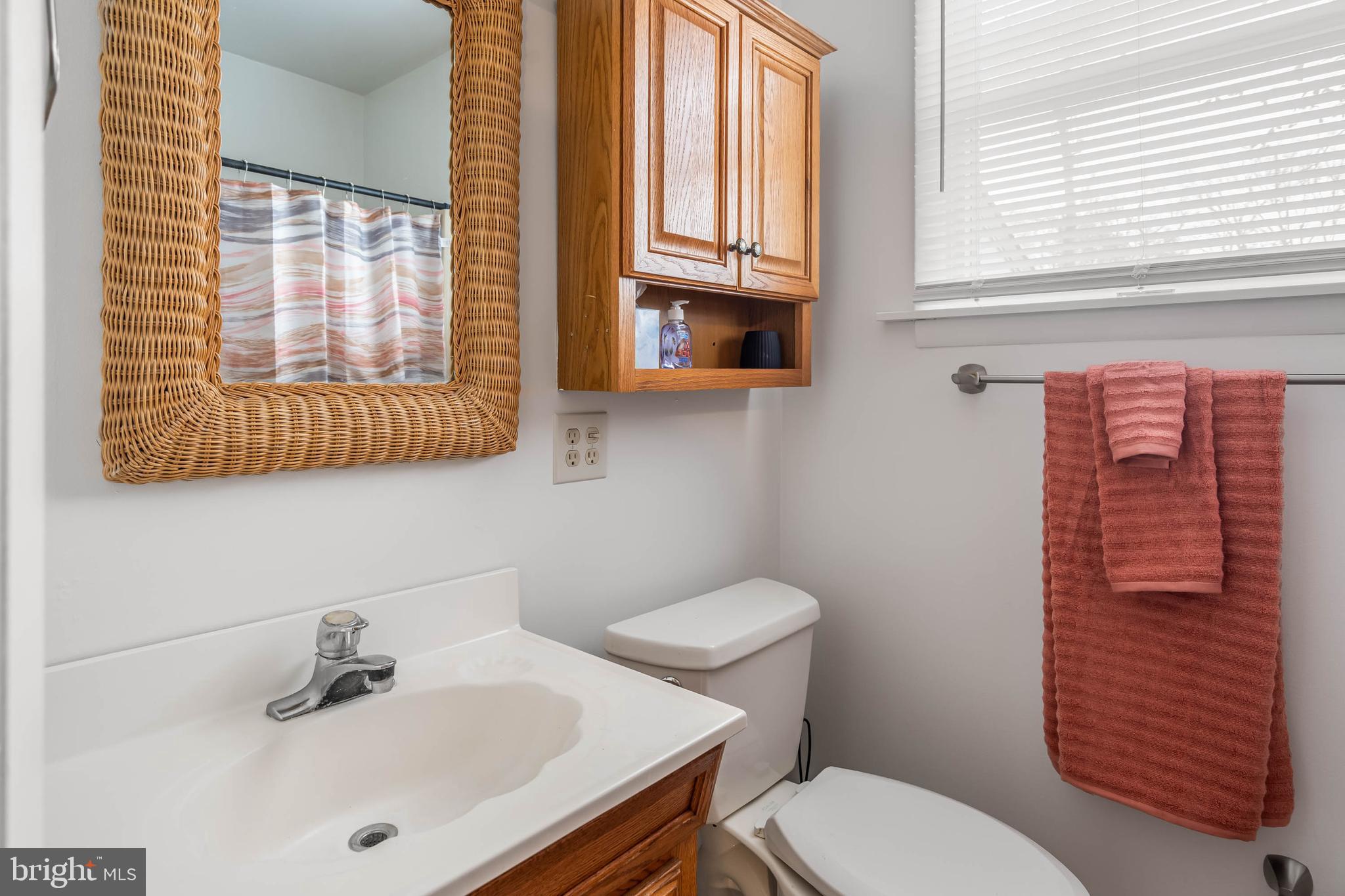 37526 Oak Street Ocean View, DE 19970 - Photo 22 of 36 a bathroom with a sink a mirror and a toilet