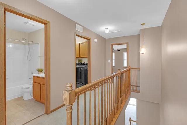 a view of a hallway with a elevator