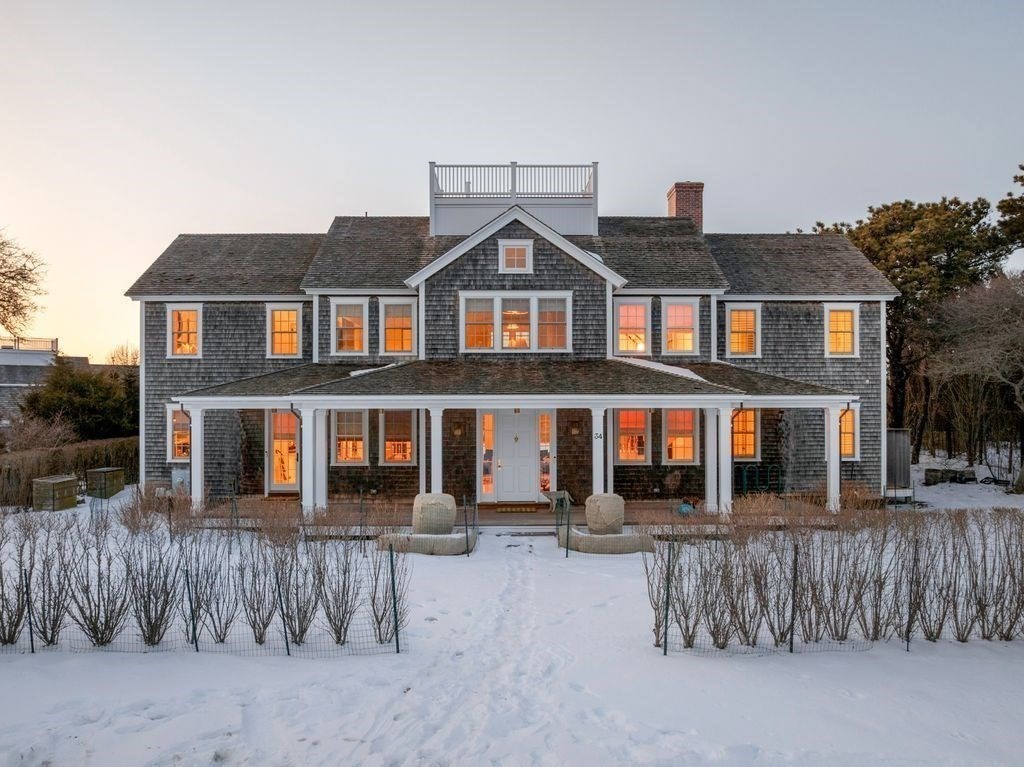 34 Brewster Road Nantucket, MA 02554 - Photo 33 of 40 front view of a house with a street