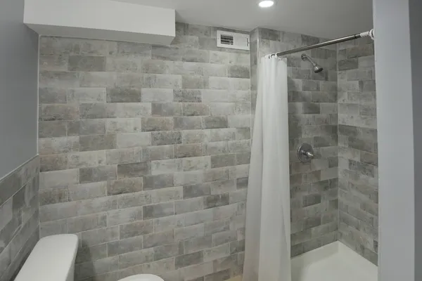 a bathroom with a shower
