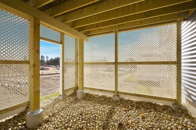 a living room with a large window