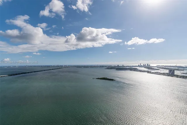 a view of an ocean and beach