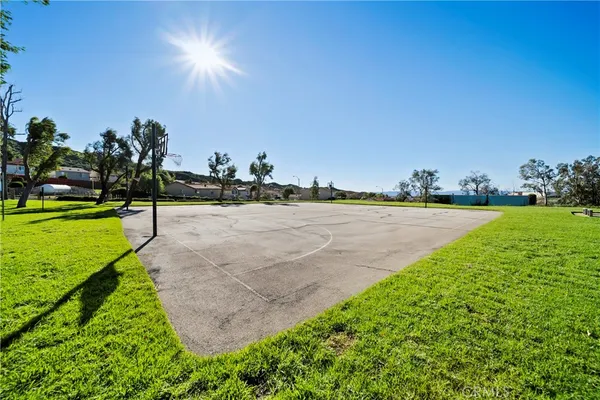 a view of a lake with a big yard