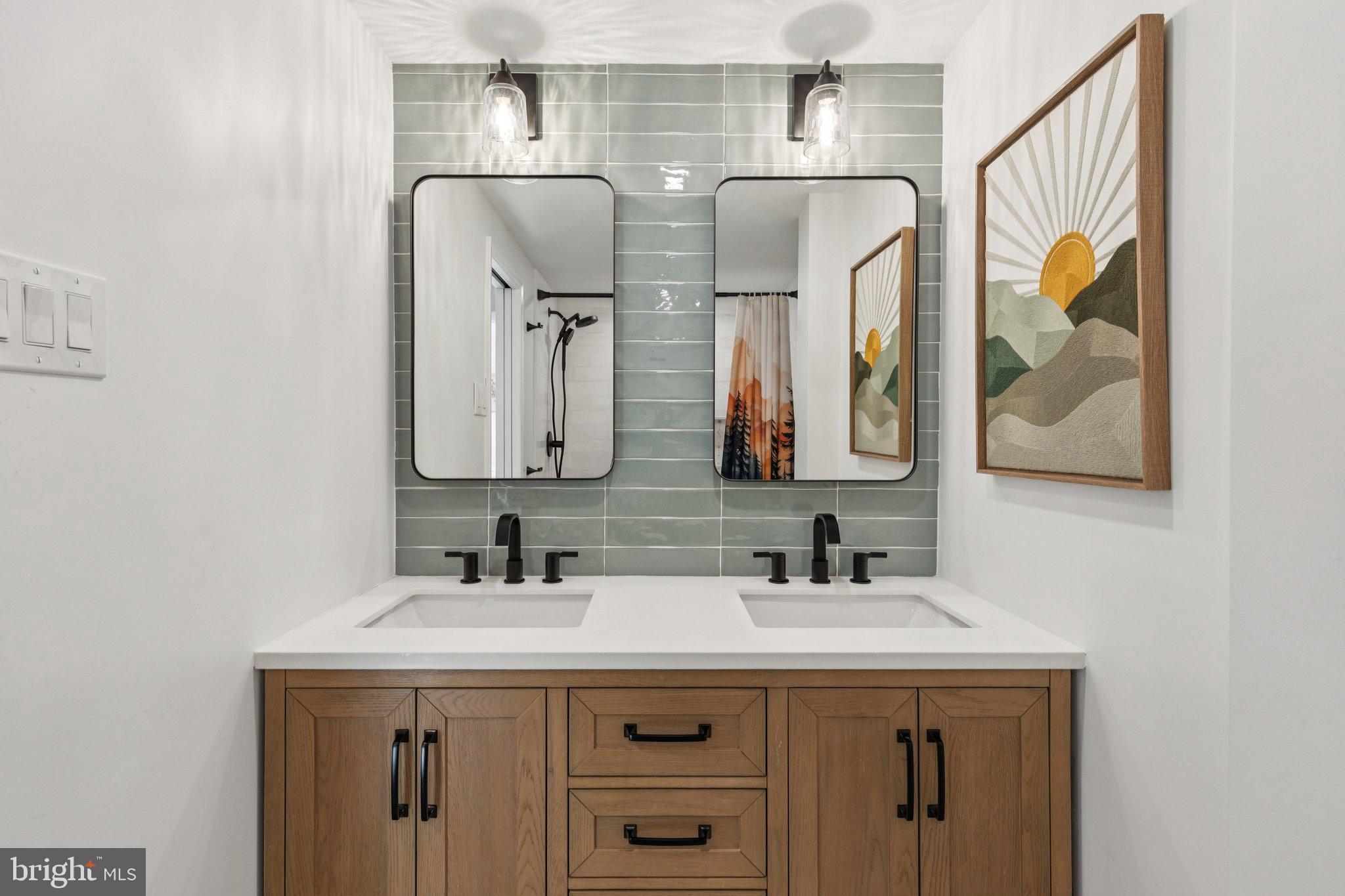 429 Gaskill Street Philadelphia, PA 19147 - Photo 44 of 63 a bathroom with a sink and a mirror