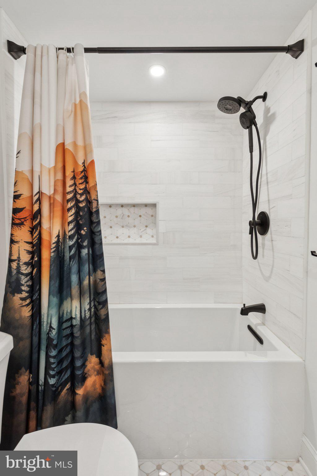 429 Gaskill Street Philadelphia, PA 19147 - Photo 45 of 63 a bathroom with a shower curtain and a toilet