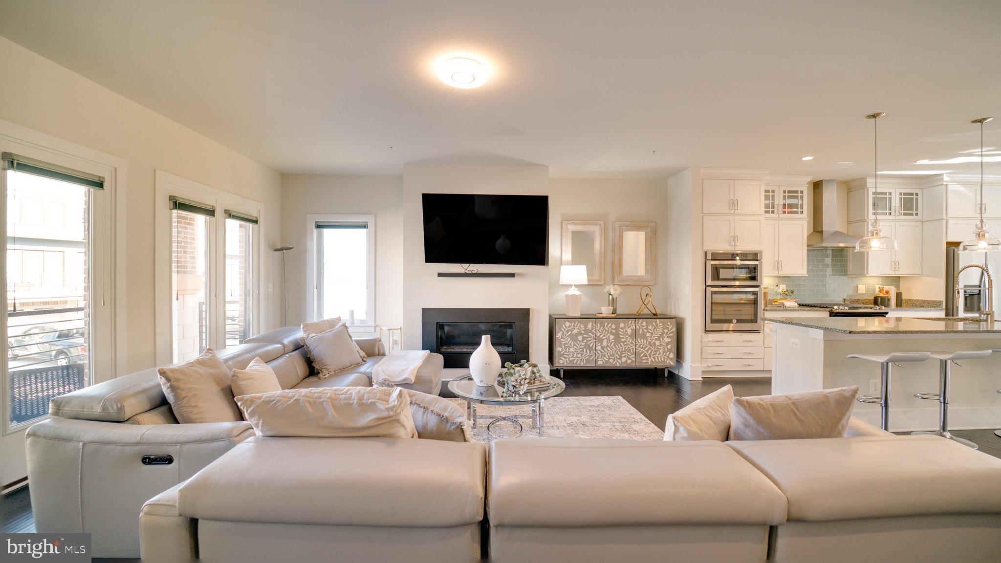 20062 Old Line Terrace Ashburn, VA 20147 - Photo 23 of 79 a living room with furniture a fireplace and a flat screen tv