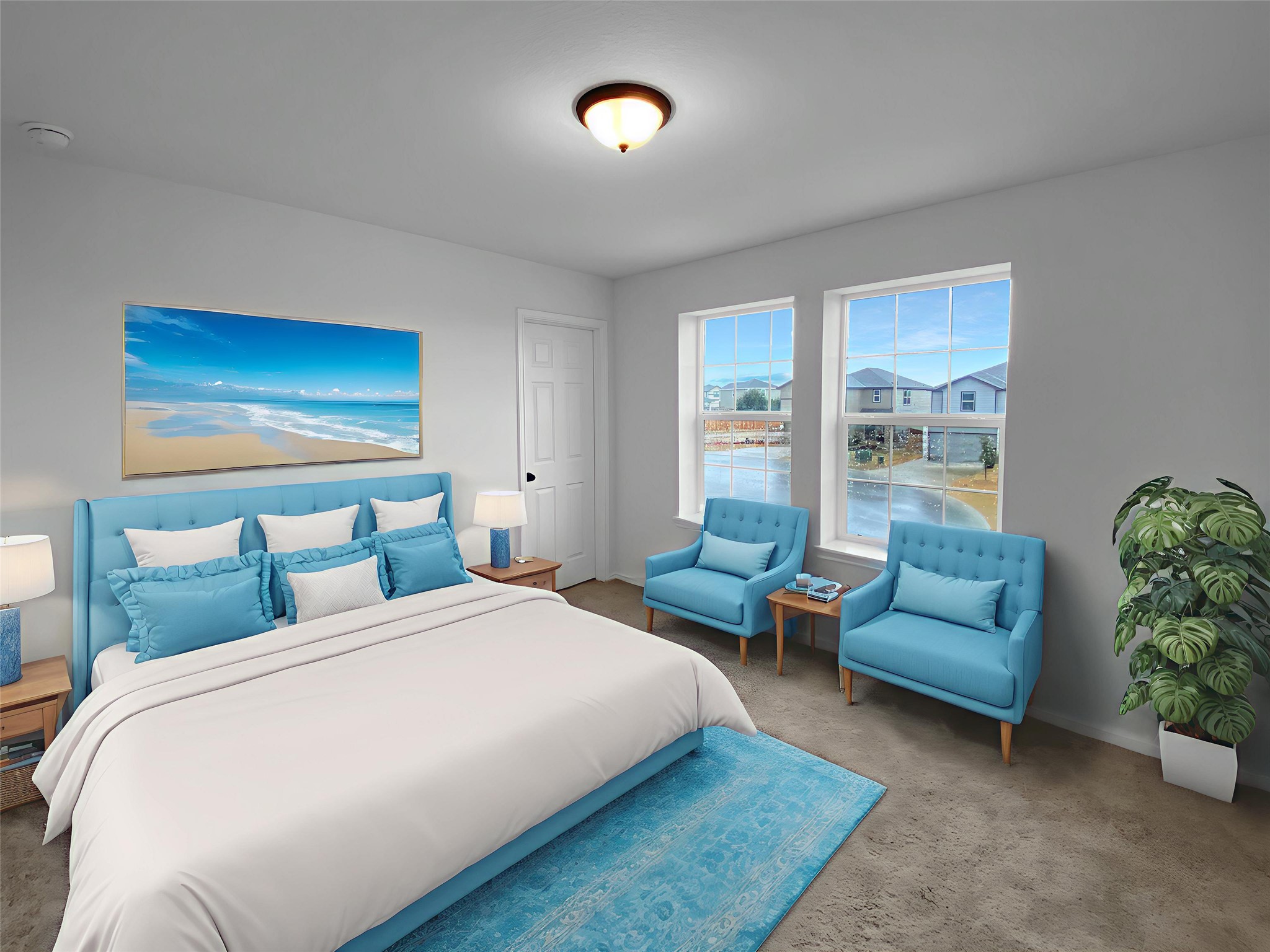 932 Yellow Ribbon Trail Jarrell, TX 76537 - Photo 2 of 26 a bedroom with a bed and a couch