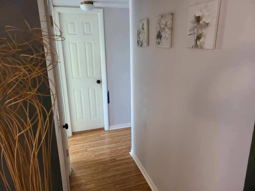 632 Northwest 13th Street Boca Raton, FL 33486 - Photo 7 of 12 a view of a hallway with wooden floor and a potted plant