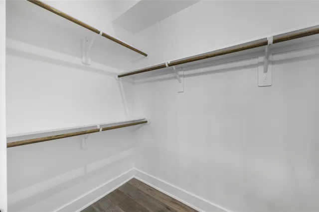 a view of small space with racks on the wall