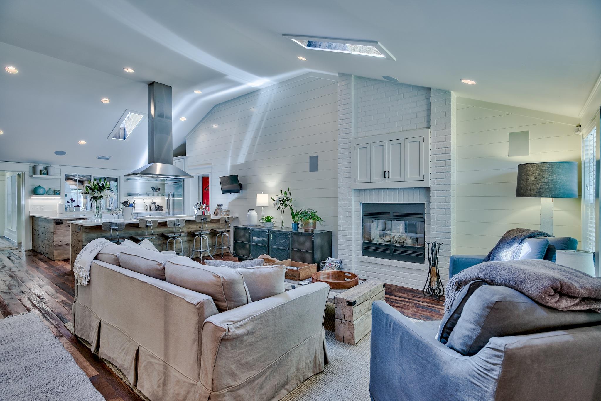 102 Camp Creek Road South Inlet Beach, FL 32461 - Photo 6 of 58 a living room with furniture and a fireplace