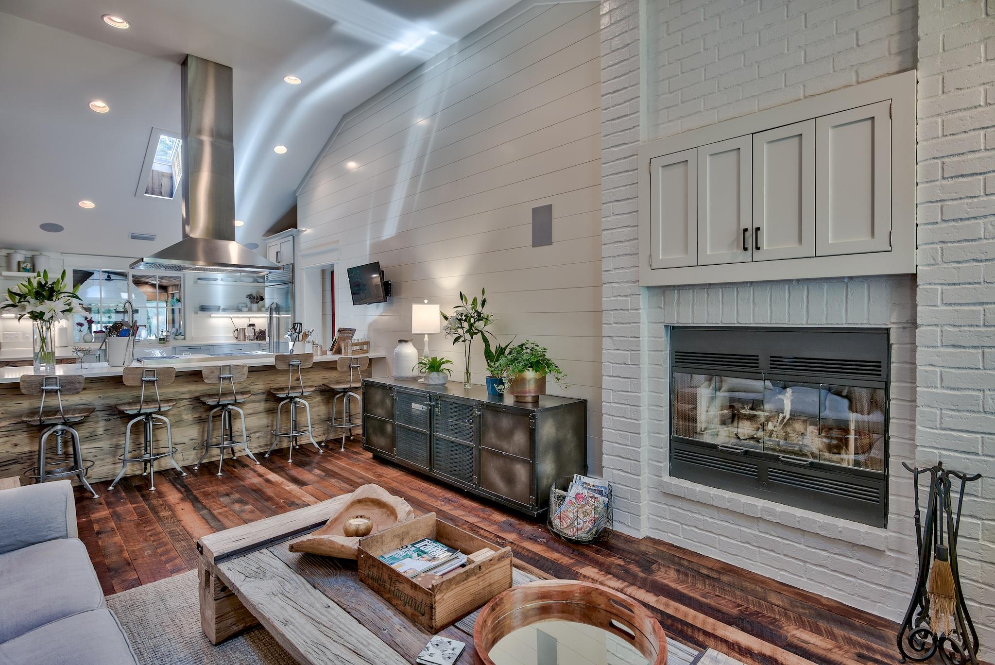 102 Camp Creek Road South Inlet Beach, FL 32461 - Photo 8 of 58 a living room with furniture and a fireplace
