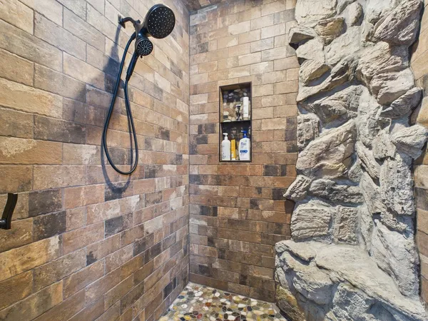 a bathroom with a shower