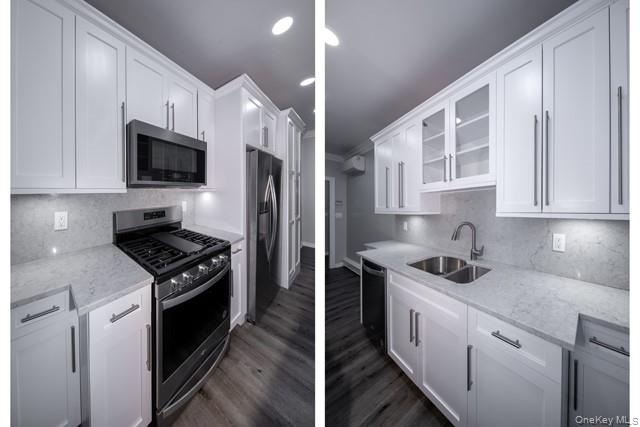 726 Howell Avenue, Unit B Riverhead, NY 11901 - Photo 2 of 7 a kitchen with stainless steel appliances a sink stove and refrigerator