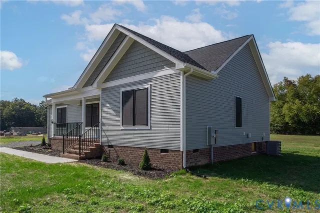 a view of a garden from a balcony