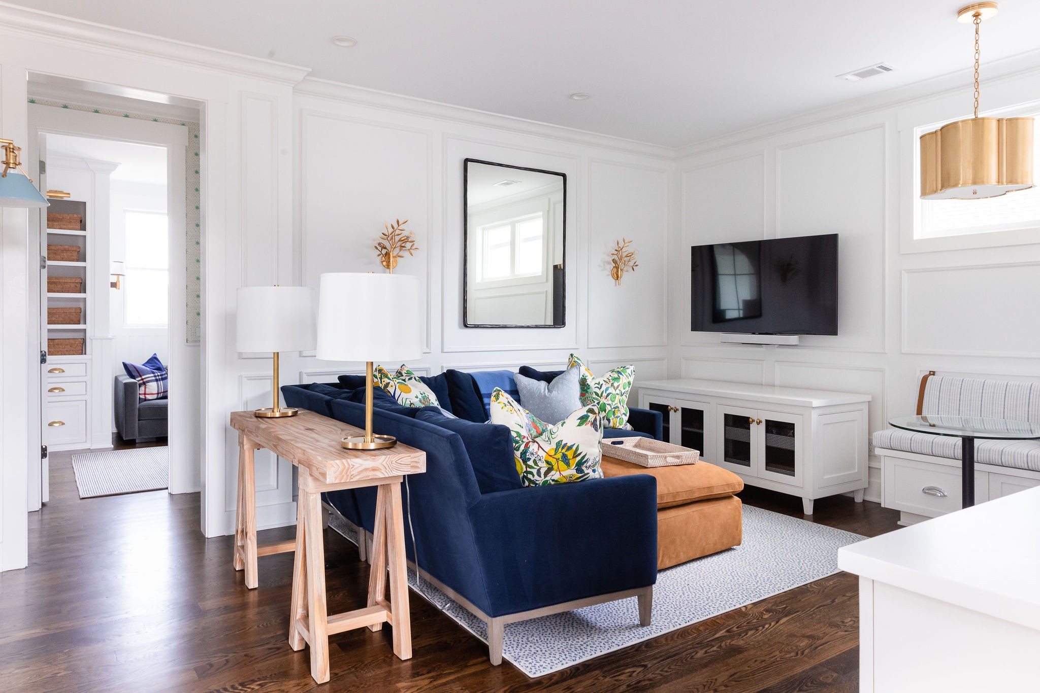 1507 Eliot Road Franklin, TN 37064 - Photo 42 of 67 a living room with fireplace furniture and a flat screen tv