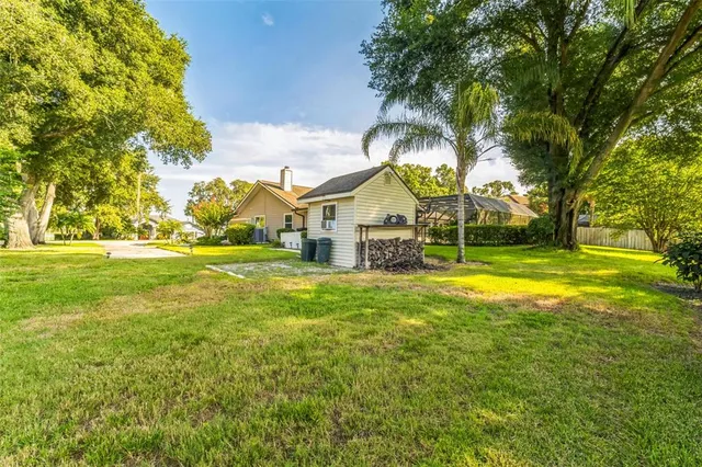 a view of an ocean from a yard