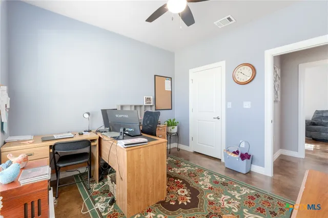 a room with furniture and a table