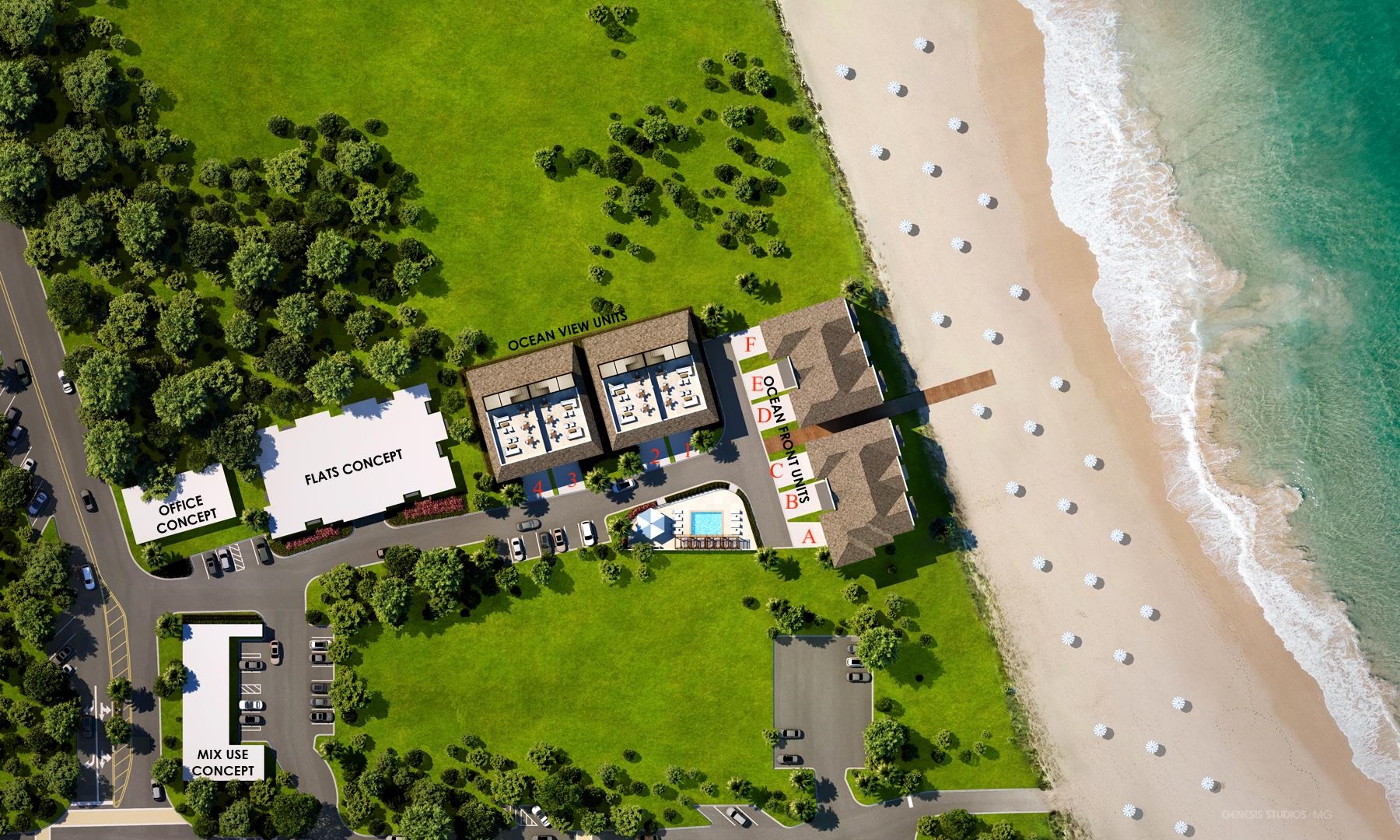 103 Relajado Way Street, Unit 2 St. Augustine, FL 32084 - Photo 17 of 19 an aerial view of a residential apartment building with a yard