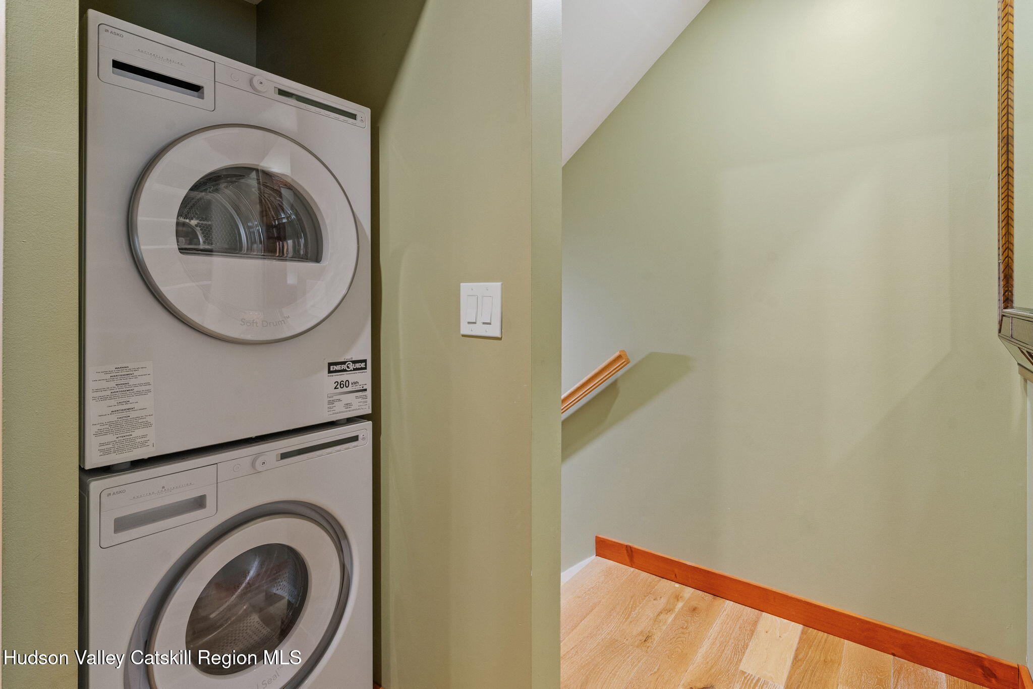 35 Scribner Hollow Road, Unit E3 Hunter, NY 12442 - Photo 21 of 59 a view of a hallway with washer and dryer