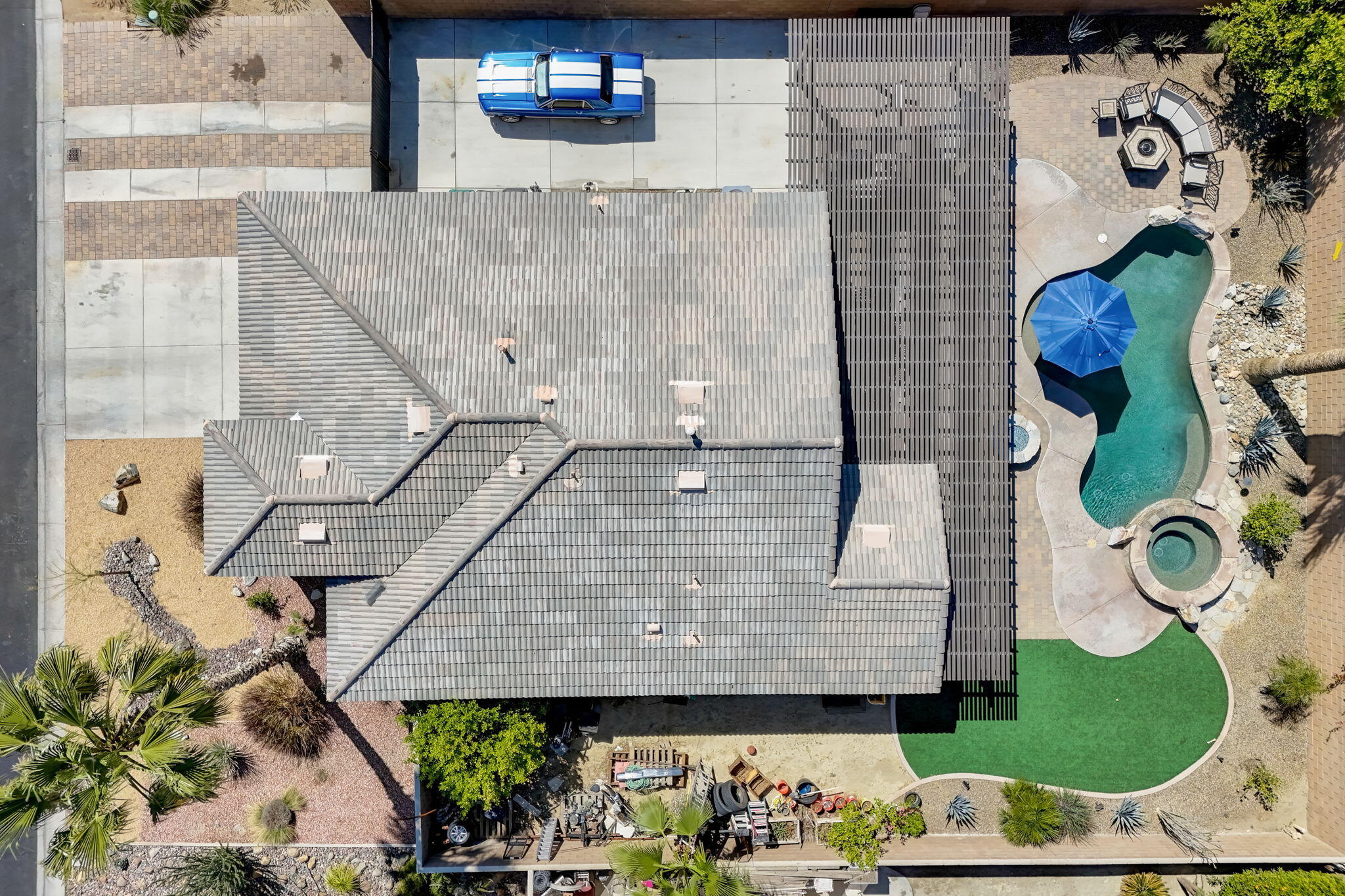 41163 Morris Street Indio, CA 92203 - Photo 60 of 83 an aerial view of a house with garden space and street view