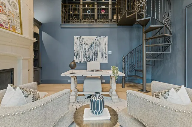 a living room with furniture