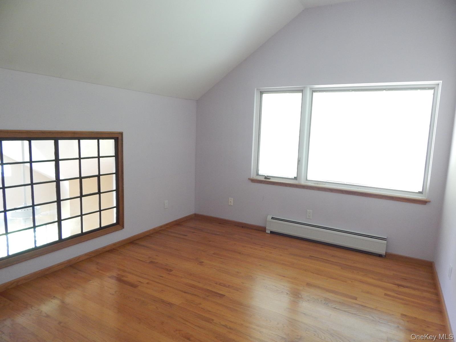 5 Eagle Head Road Cornwall-on-Hudson, NY 12520 - Photo 15 of 24 Additional living space featuring vaulted ceiling, a baseboard radiator, and light wood-style floors