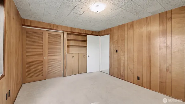 a view of wooden closet