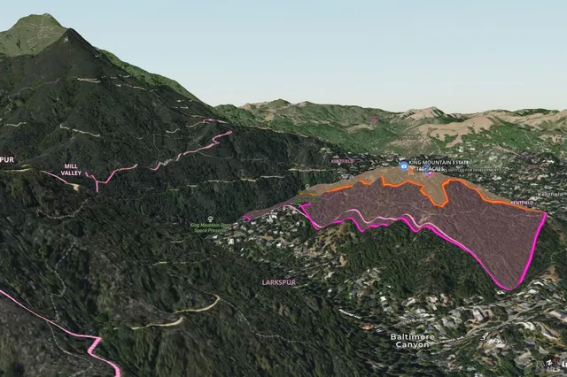 a view of a city with a mountain