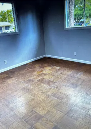 an empty room with a window