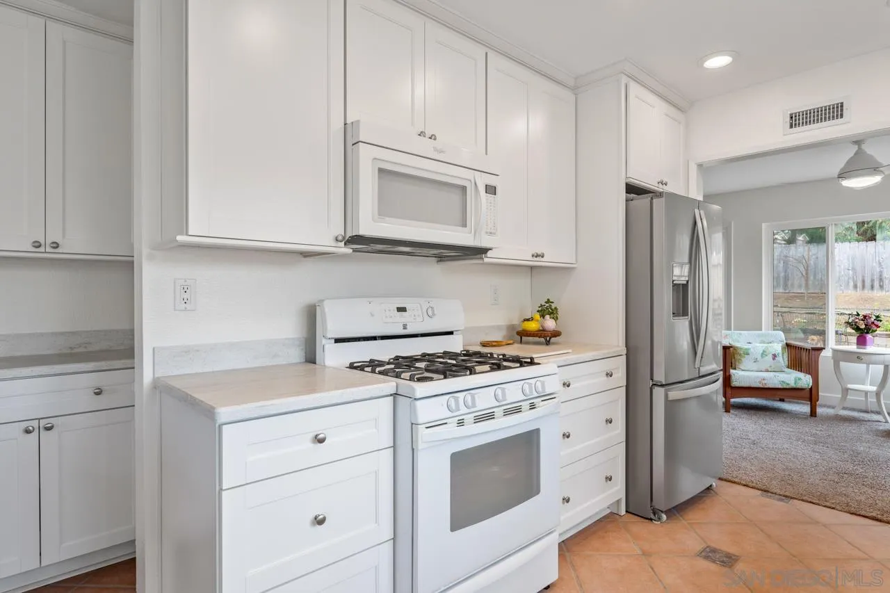 801 Ladysmith Drive El Cajon, CA 92020 - Photo 9 of 38 a kitchen with white cabinets and stainless steel appliances