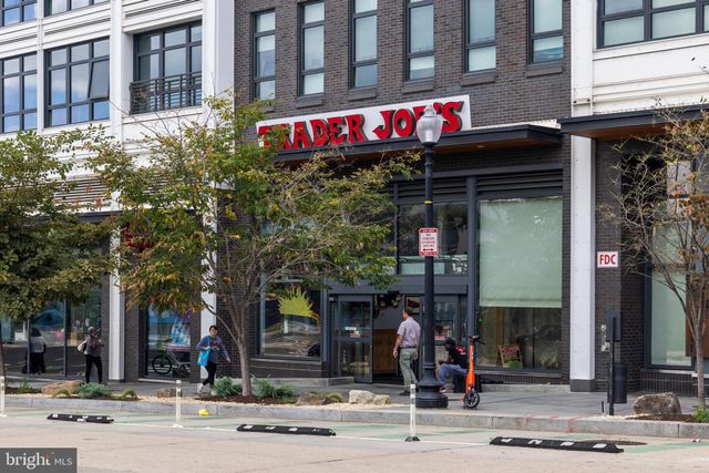 a front view of a building with street