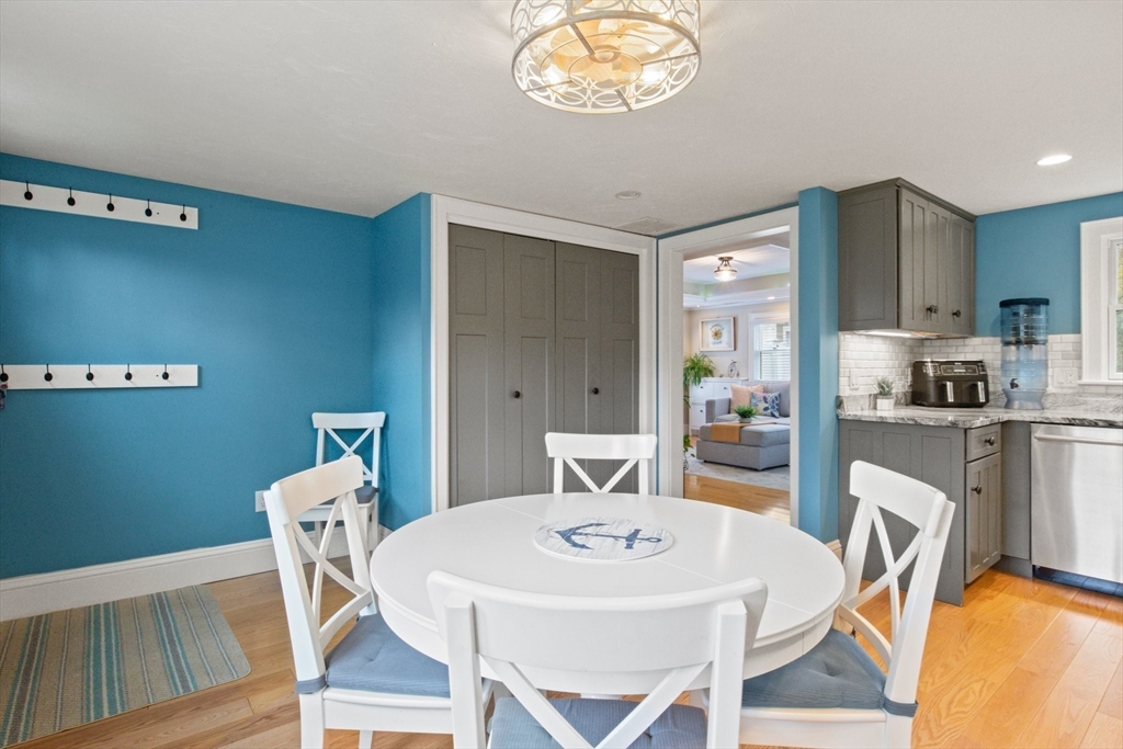 2045 Main Street Barnstable, MA 02648 - Photo 13 of 41 a view of a dining room with furniture and a chandelier