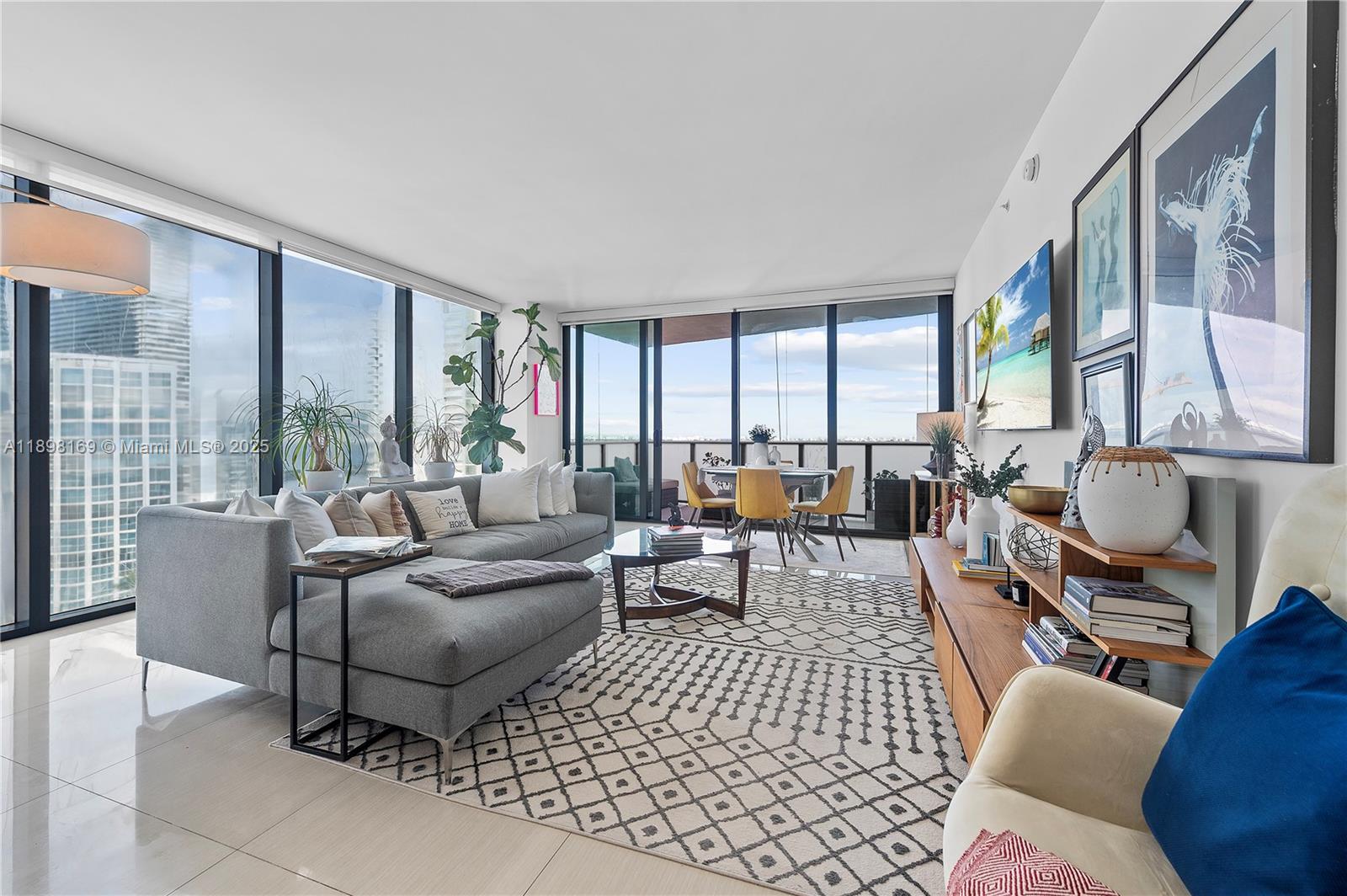 460 Northeast 28th Street, Unit 1901 Miami, FL 33137 - Photo 20 of 34 a living room with furniture and a large window