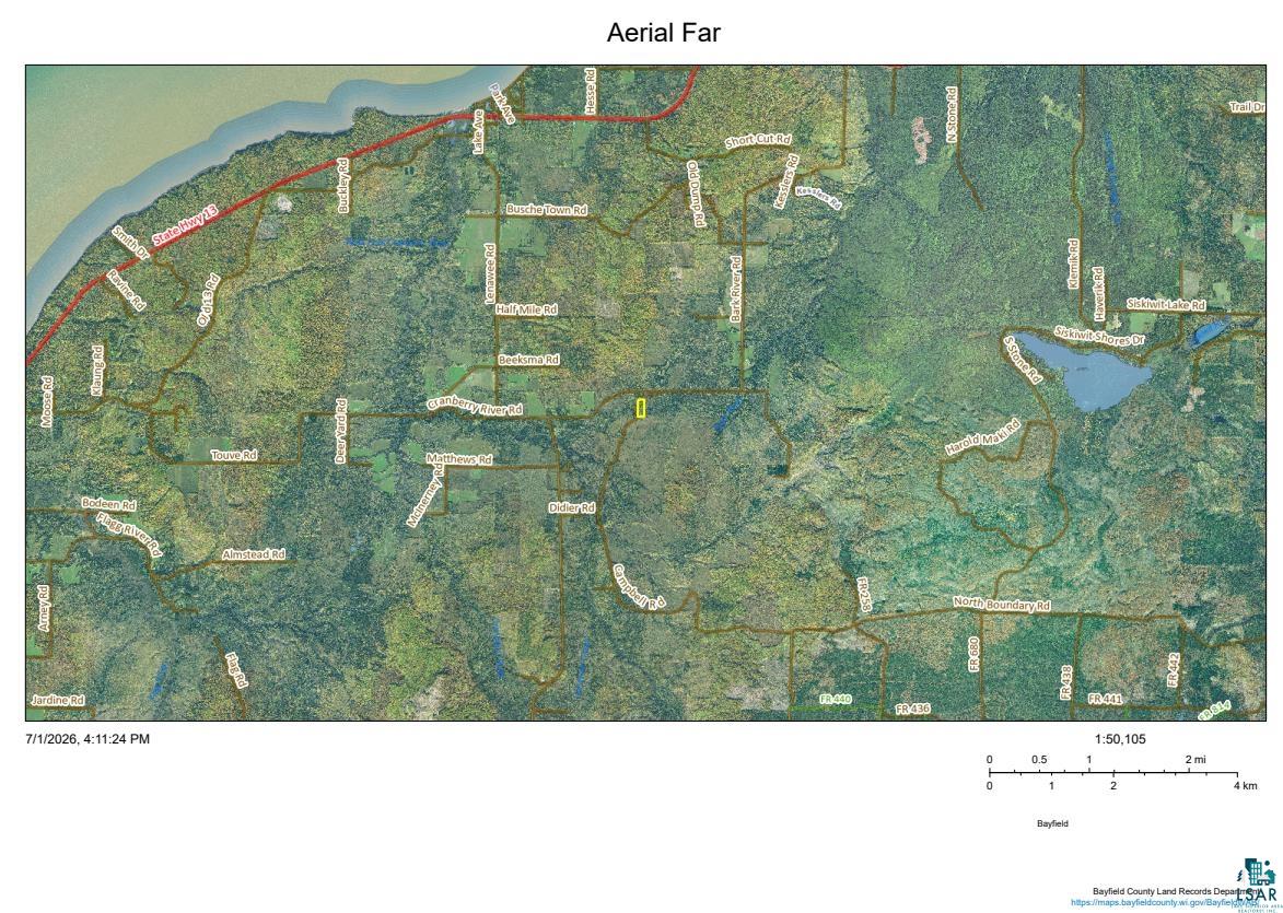 84-xxx Campbell Road Herbster, WI 54844 - Photo 6 of 22 Aerial View