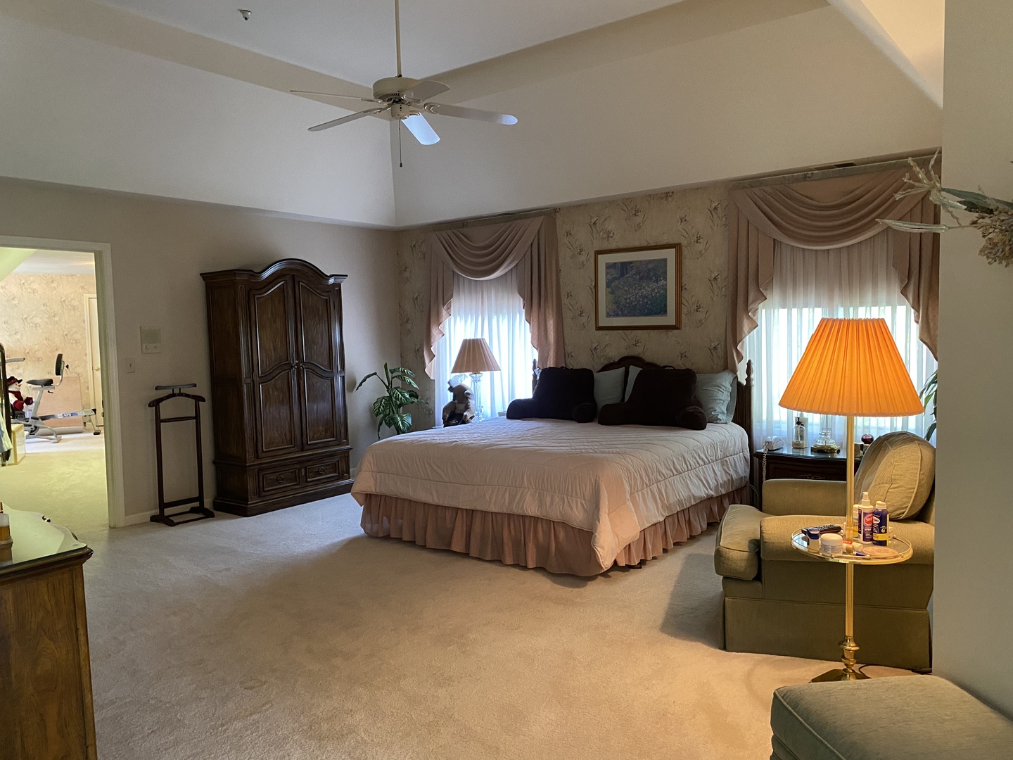 5801 Port Clinton Road Long Grove, IL 60047 - Photo 17 of 38 a bedroom with a bed and ceiling fan