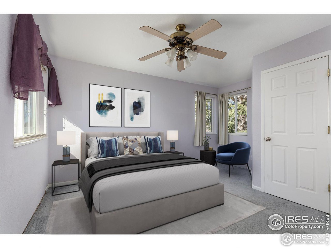 1345 Georgetown Road Boulder, CO 80305 - Photo 14 of 38 Virtually staged | primary suite (pre painting) with walk-in closet & eco conscious mini split