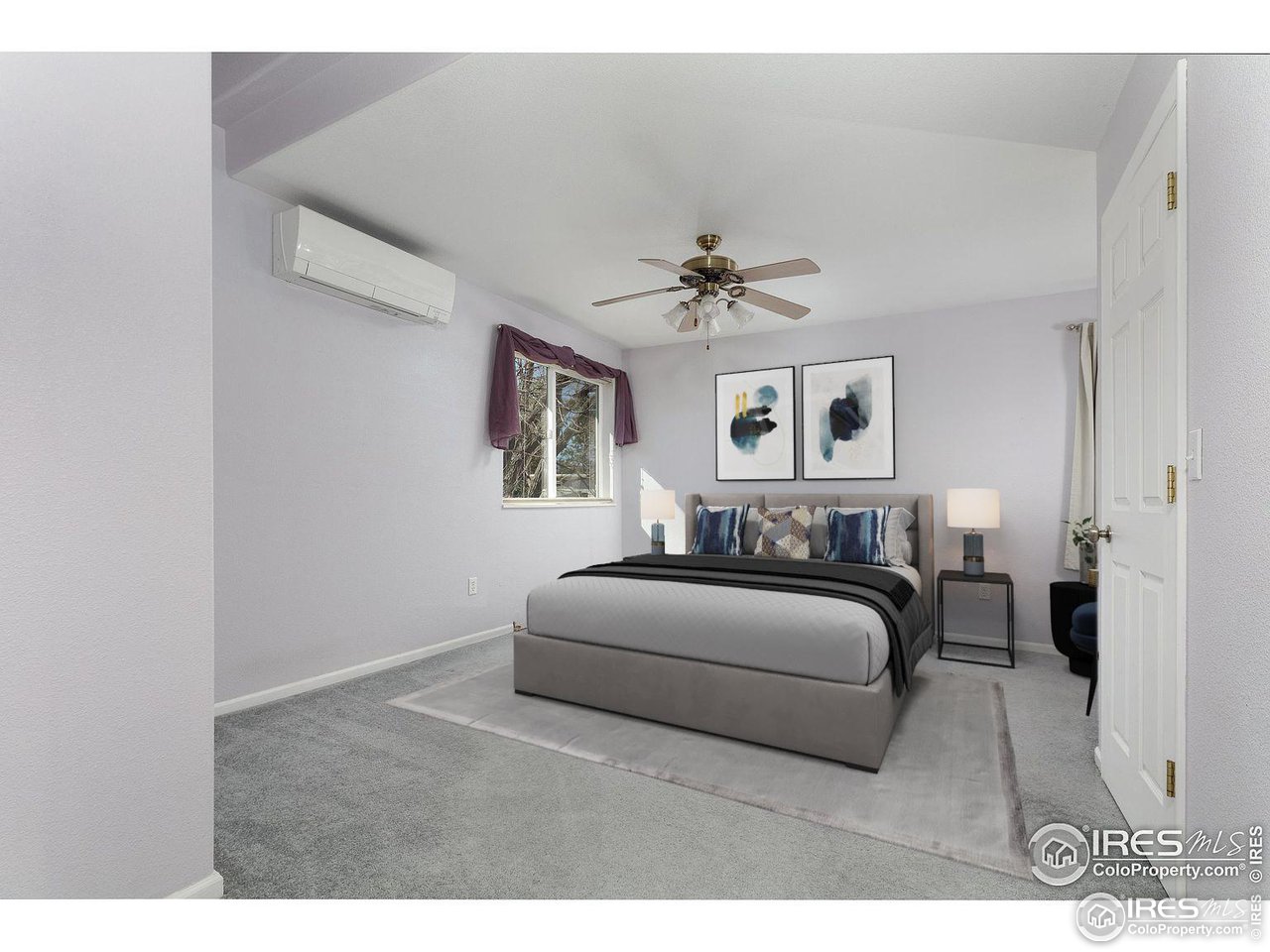 1345 Georgetown Road Boulder, CO 80305 - Photo 16 of 38 Virtually staged | primary suite (before re-paint) with walk-in closet & eco conscious mini split