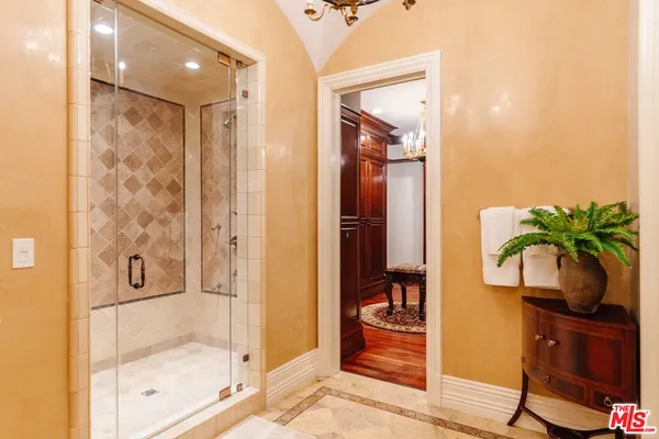 a bathroom with a shower