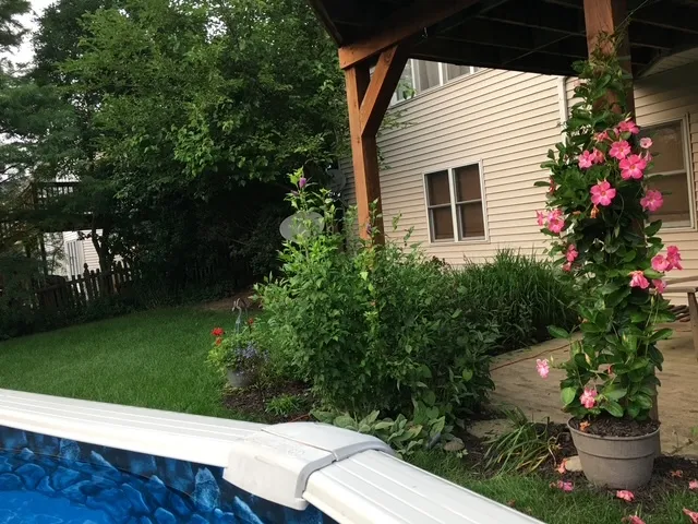 a view of outdoor space with seating space