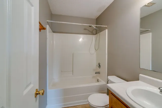 a bathroom with a toilet and a bathtub